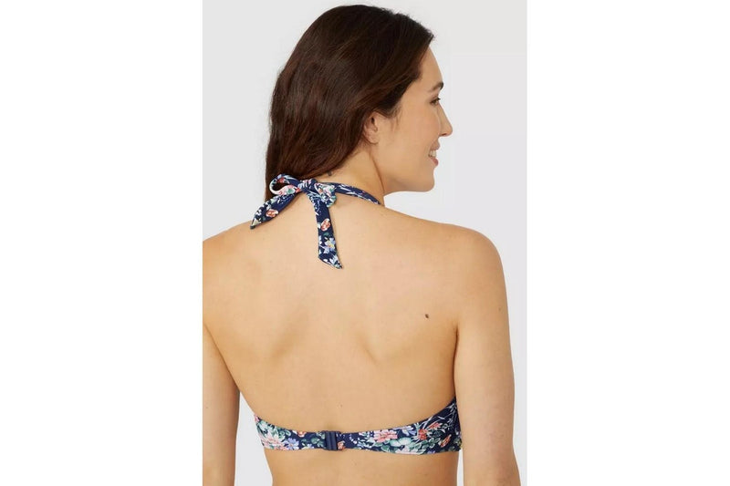 Debenhams Womens/Ladies Floral Non-Wired Bikini Top (Navy) (14 UK)