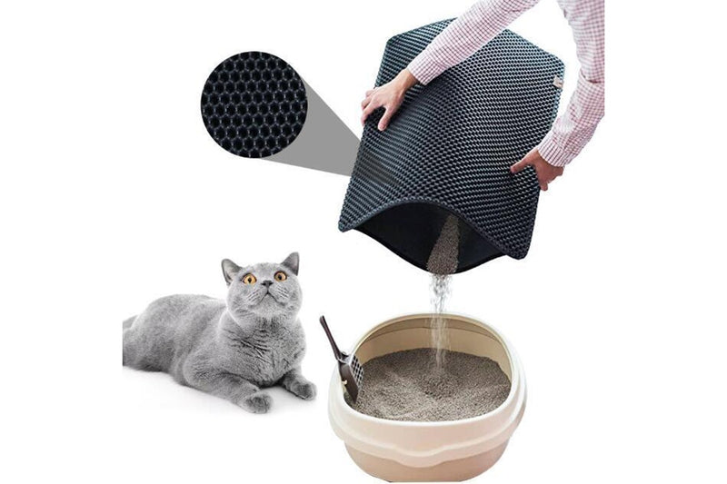 YES4PETS 2 X Double Layer Cat Litter Tray Trap Mat Catch Cat Litter House Box Pad Toilet Mat