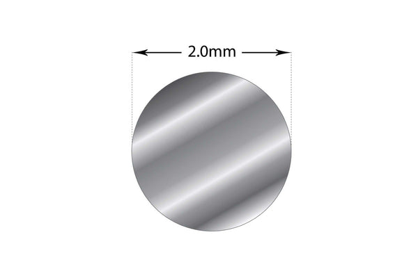 1m Sterling Silver 2mm -Soft Round Wire Rod 12 Gauge Jewellery Craft