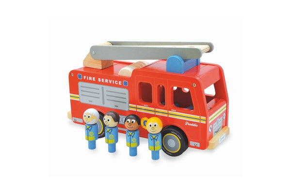 Indigo Jamm 28cm Freddie Fire Engine Kids Children Fun Wooden Vehicle Toy 18m+