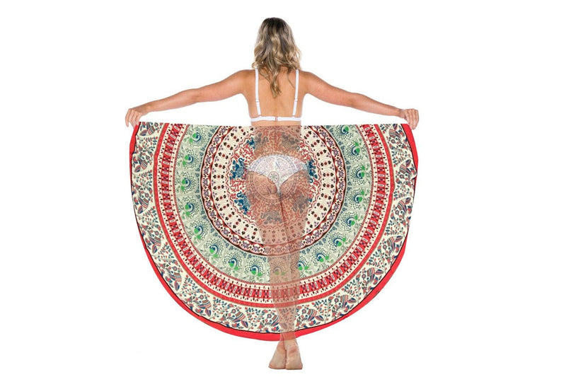 TODO Luxury Edition Chiffon Digital Print Beach Throw Yoga Pink Elephant