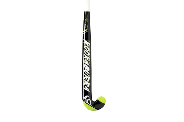 Kookaburra Midas Wood Mid-Bow 34'' Long Mid-Weight Hockey Stick Black Green