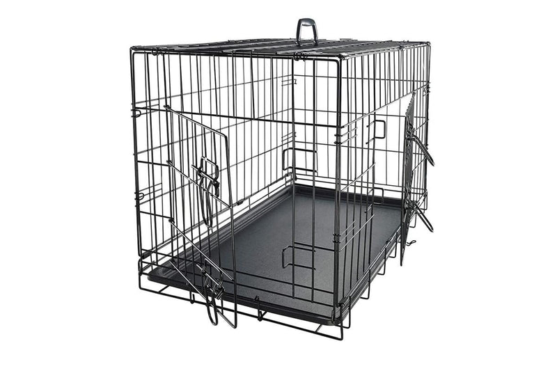 24 inch Double Door Folding Pet Wire Cage Metal Folding Cage for Pets