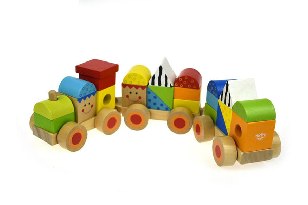 Tooky Toy Stacking Wooden Train Toddler Baby 18m+ Educational Stacking Toy