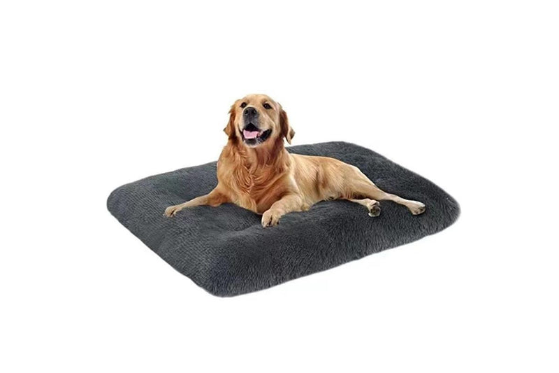 Zoomies Posh Plush Kennel Mat - Large Dark Grey 109cm