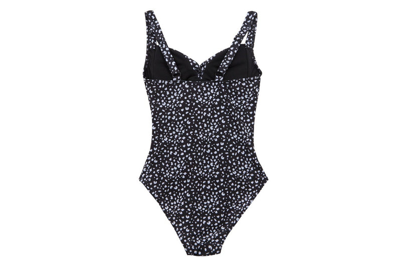 Regatta Womens/Ladies Sakari Polka Dot Tummy Control One Piece Swimsuit (Black/White) (10 UK)