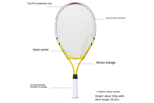 1 Pcs Only Teenager's Tennis Racket Yellow Racquets