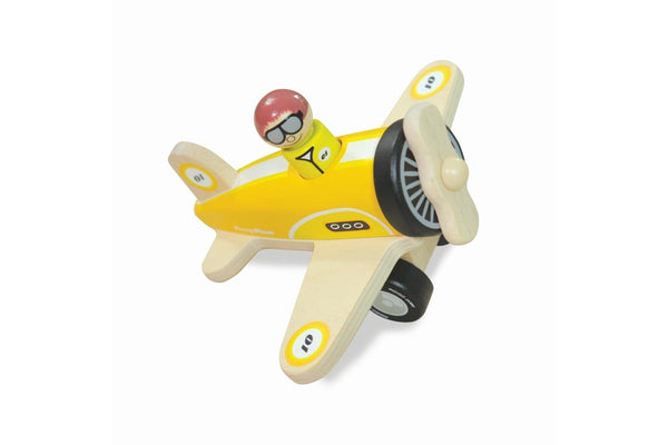 Indigo Jamm 18cm Percy Plane Kids Children Interactive Fun Play Wooden Toy 12m+