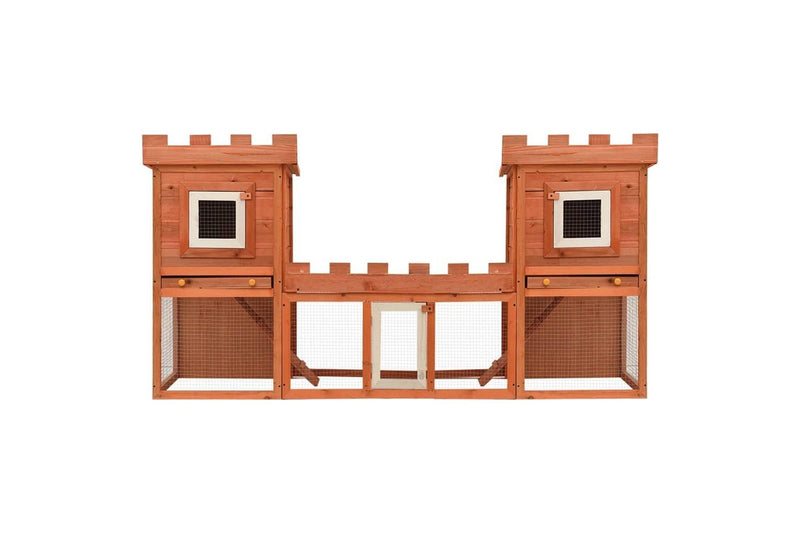 Outdoor Large Rabbit Hutch House Pet Cage Double House vidaXL