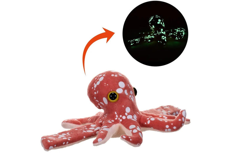 Wild Republic Huggers: Octopus (Glow in the dark) - 8" Plush