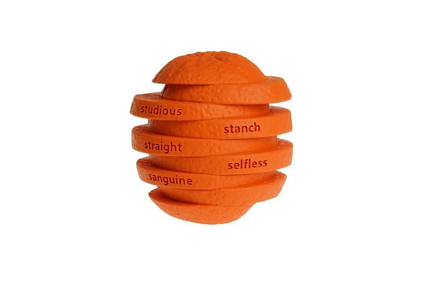 2x Petopia Ultra Tough Rubber Zesty Orange Dog Toy Chew Treat Reward Dental Sml