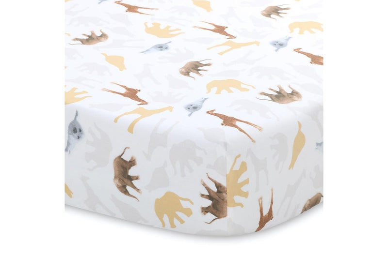 Animal Planet Baby Cotton Fitted Cot Sheet Be Kind To Every Kind Giraffe 135cm