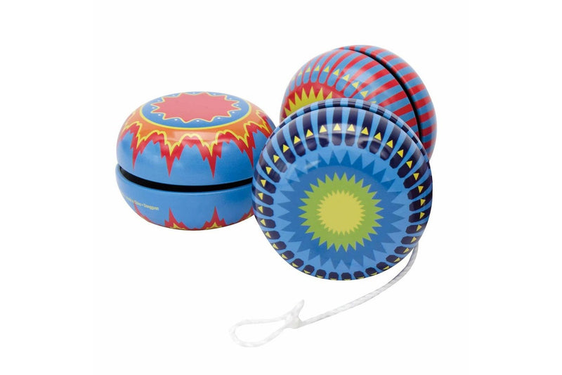 2PK Schylling Tin Yo-Yo Kids Children Classic Sensory Fun Play Toy 5cm Asst. 3y+