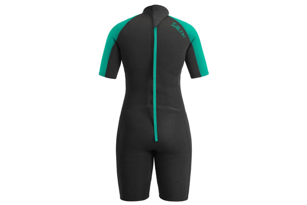 Urban Beach Womens/Ladies Sailfin Short-Sleeved Wetsuit (Black/Aquamarine) (M)