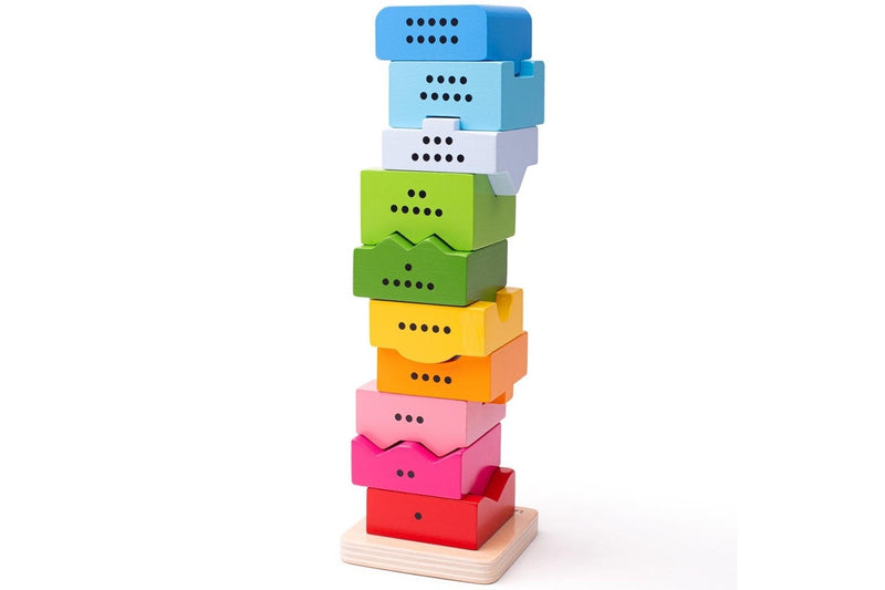 11pc Bigjigs Toys 27cm Wooden Number Tower Kids Children Educational Toy 3y+