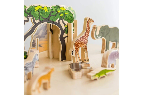 24pc Freckled Farm Animal Families Kids Wooden Toy Fun Interactive Play 12m+