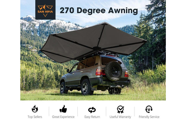 San Hima 270 Degree Free-Standing Awning 600D Double-Ripstop Oxford UPF50+ 4WD