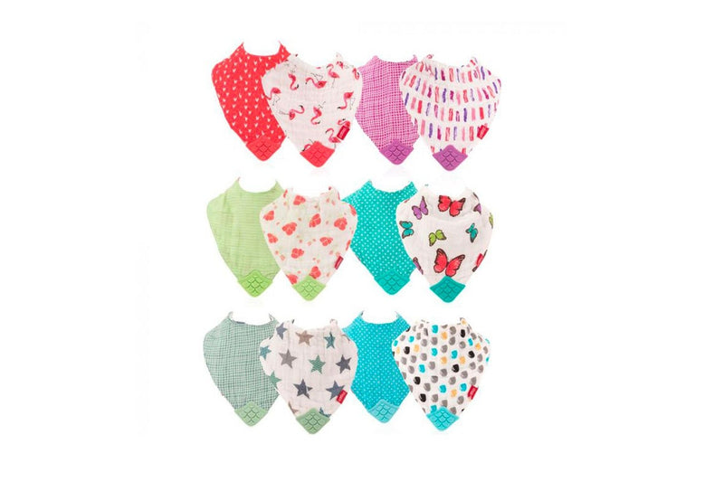 Nuby Baby Toddler Muslin Triangle Bandana Feeding Bib Towel Girl 0m+ Assorted