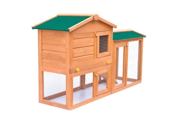 Outdoor Large Rabbit Hutch Small Animal House Pet Cage Wood vidaXL