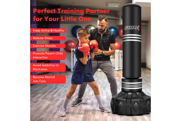 Costway 1.7m MMA Boxing Punching Bag UFC Low Kick Training Punchbag Fast Rebound Stand w/Shock Absorber&Fillable Base