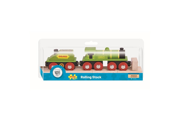 Bigjigs Rail 19cm Big Green Engine Kids Children Collectible Wooden Toy Set 3y+