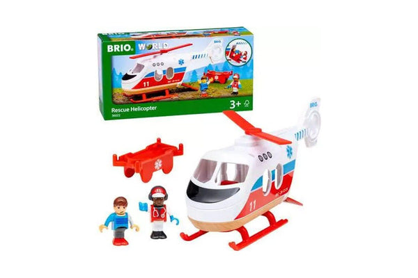 4pc Brio Rescue Helicopter Kids Childrens Pretend Play Interactive Toy 3y+