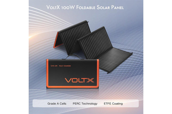 VoltX 12V 100W Mono Solar Blanket Folding Solar Panel Kit Advanced PERC Grade-A Monocrystalline Cell