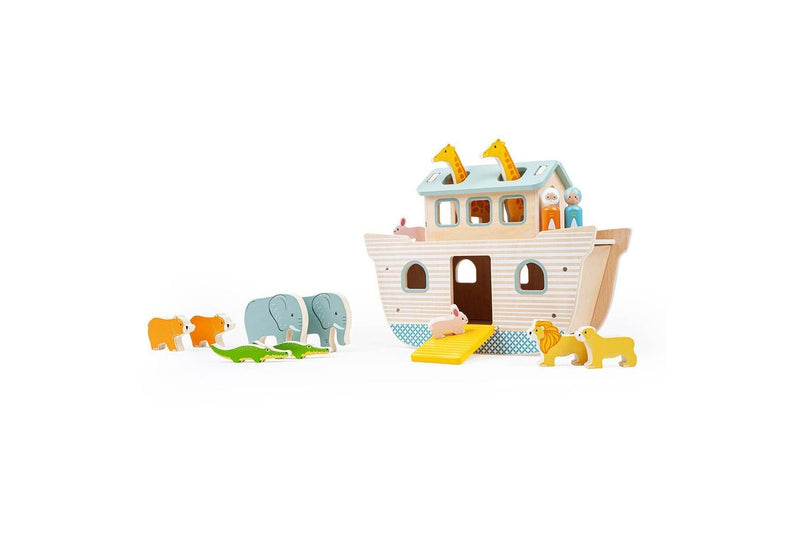 Bigjigs Toys 33.7cm FSC Noah's Ark Animals Lion Rabbit Kids Wooden Play Toy 12m+