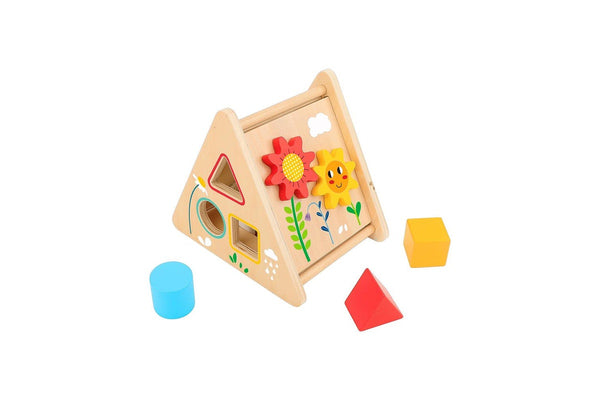 4pc Tooky Toy Toddler Kids Wooden Activity Triangle Block Learning Puzzle 12m+