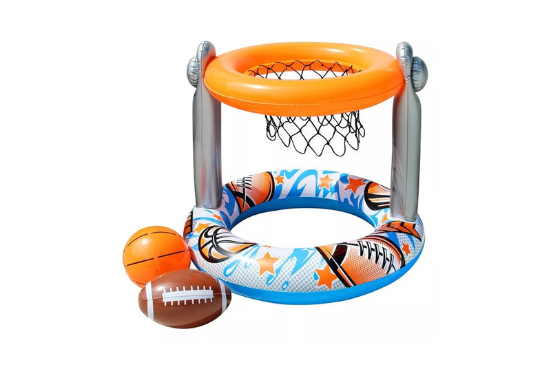 Go Play! 2 In 1 Sports Challenge Basketball Football Inflatable Pool Game 3y+