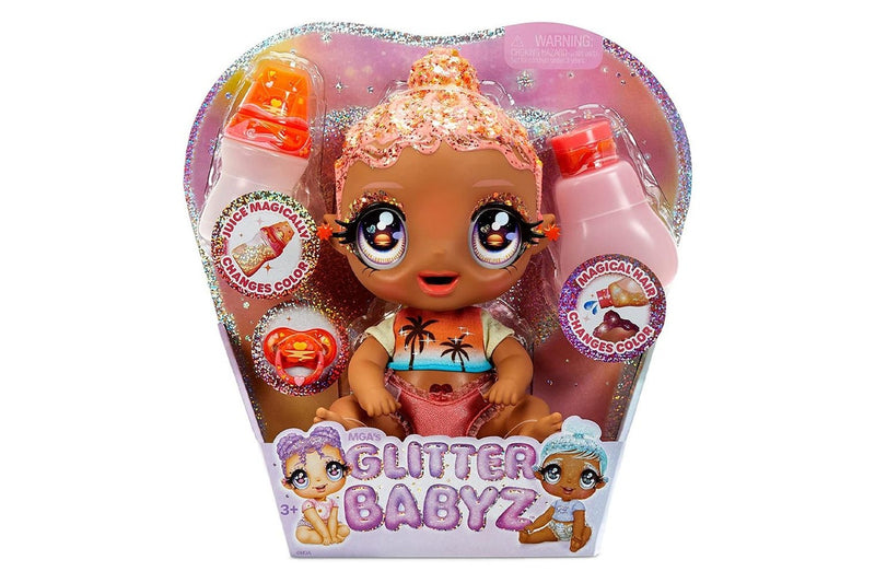 Glitter Babyz Solana Sunburst Kids Childrens Colour Changing Doll Play Toy 3y+