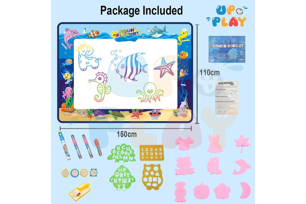 UPnPlay Kids 27 Piece Activity Play Mat with Drawing Board Magic Pen & Bonus Accessories - OCEAN