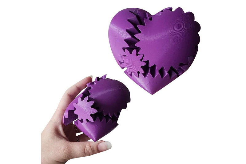 3D Heart-Shaped Gear Ball Dynamic Spinning Fidget Toy Purple