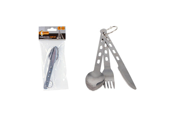 4x 3pc Cockatoo Chow Set Stainless Steel Useful for Outdoor Camping Hiking Gear