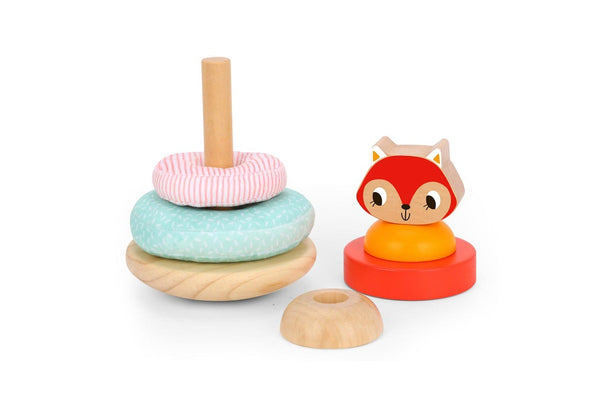 Tooky Toy Fox Stacking Tower Kids Wooden Building Blocks Stacking Play Game 12m+