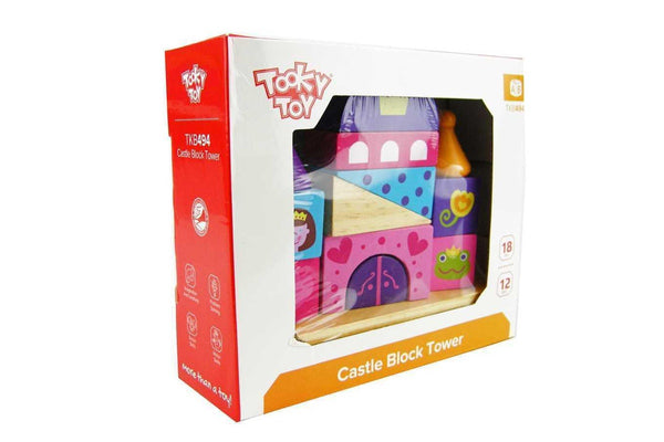 Tooky Toy Castle Block Tower Toddler Baby 18m+ Educational Wooden Stacking Toy