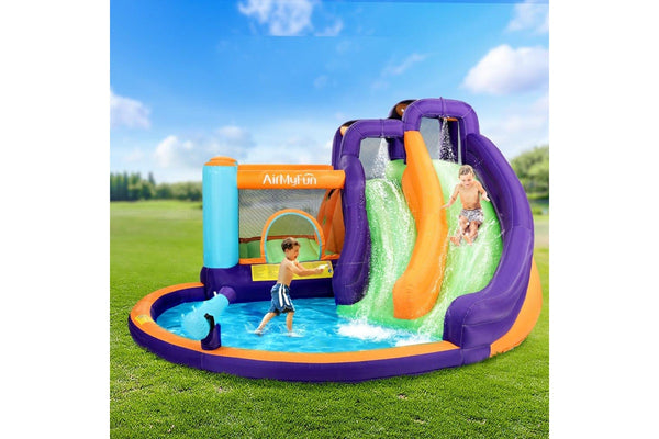 AirMyFun Inflatable Water Slide Kids Jumping Trampoline Castle Double Slide