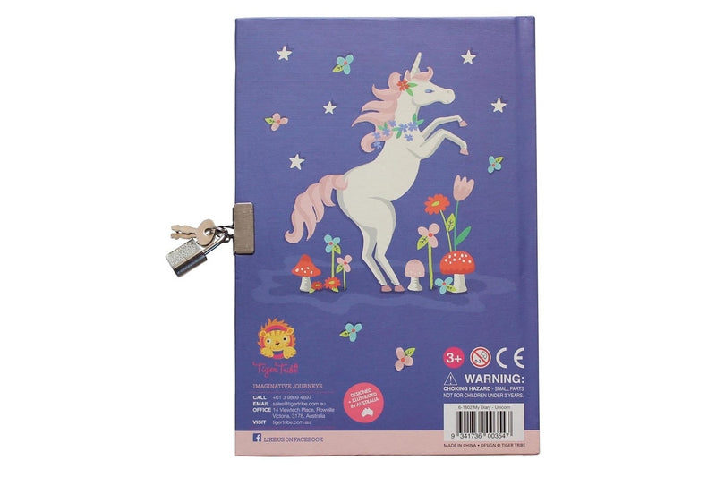 Tiger Tribe: Lockable Diary (Unicorn Rainbow)