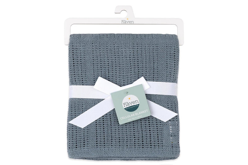 2x Little Haven Cellular Blue Cozy & Comfort Gentle Style Baby Blanket 90cm