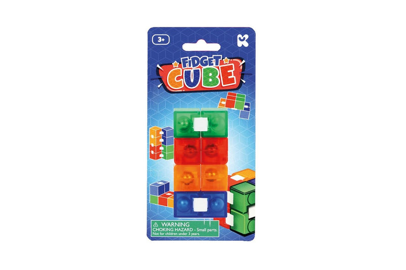 2x Fumfings 14cm Fidget Coloured Cube Kids Fun Play Sensory Educational Toy 3y+