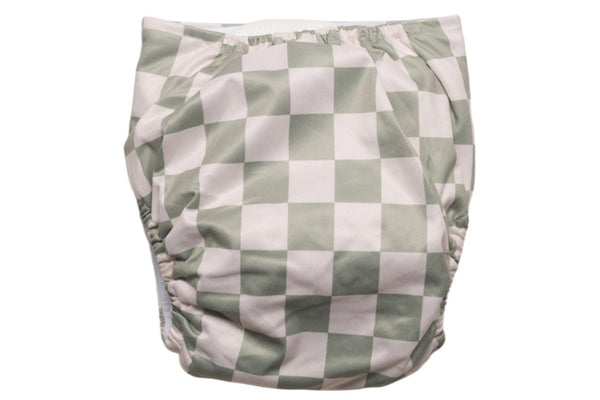 Nestling: SIMPLE Complete Nappy - Moss Check (One Size)