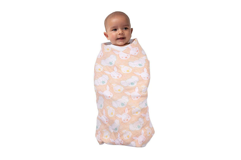 3pc Playgro Fauna Friends Lightweight Muslin Swaddle Baby Wrap Blanket 0m+