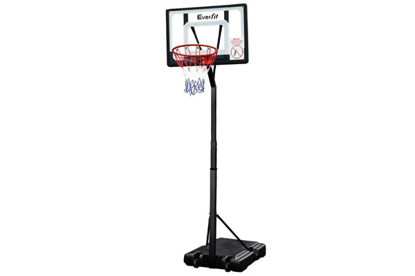 Everfit 2.6M Basketball Hoop Stand System Adjustable Portable Pro Kids Clear