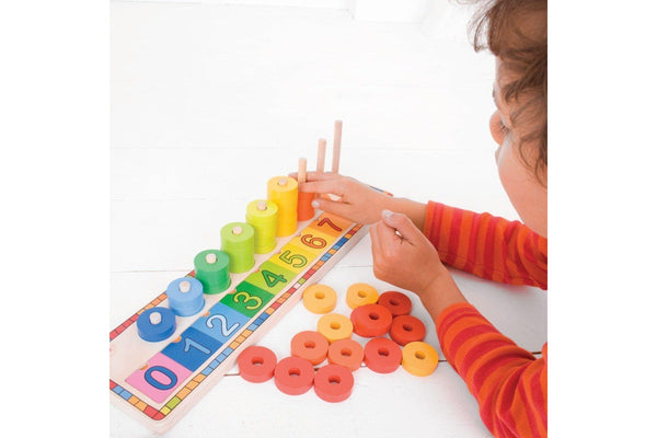 Bigjigs Toys Wooden 42.5cm Learn To Count Number Puzzle Kids Educational Toy 2+