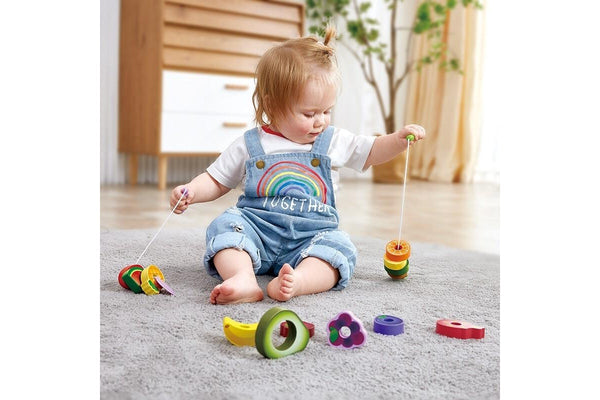 Hape Wooden Caterpillar Fruit Feast Kids Educational Imaginative Play Toy 18m+