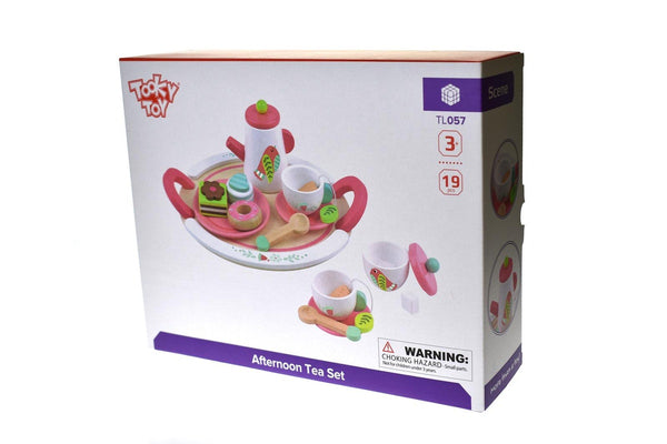 Tooky Toys Wooden Tea Cup Imagine Play Set Bird Design Child Toddler Toy 3y+