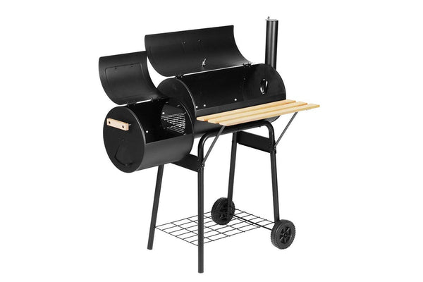 Grillz 2-In-1 BBQ Grill Offset Charcoal Smoker