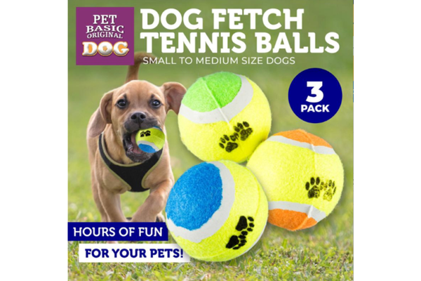 Costcom Pet Fetch Game Interactive Play Tennis Balls & 10CM Tumbler Treat Dispenser 3 Pcs