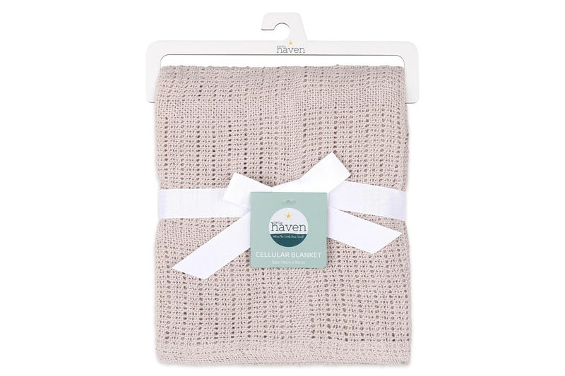 2x Little Haven Cellular Natural Cozy Comfort Gentle Style Baby Blanket 90cm