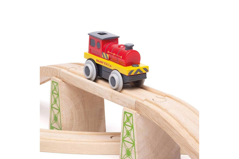 Bigjigs Rail Mighty Red Battery Engine Train Kids Children Interactive Toy 3y+